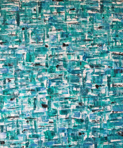 Blue abstract painting by Rachael Wotherspoon